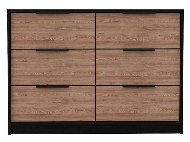 42" Brown and White Four Drawer Dresser