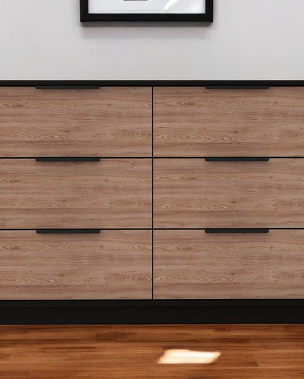 42" Brown and White Four Drawer Dresser