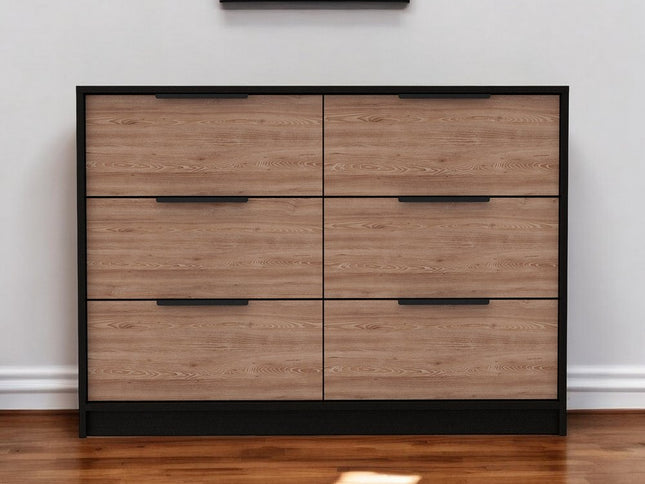 42" Brown and White Four Drawer Dresser