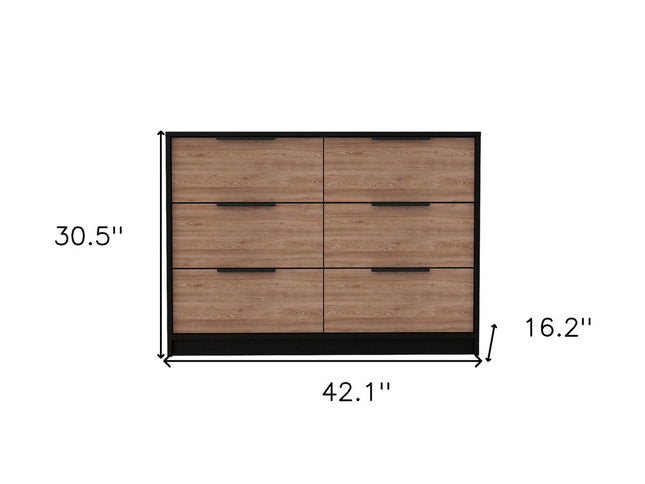 42" Brown and White Four Drawer Dresser