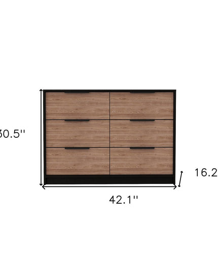 42" Brown and White Four Drawer Dresser