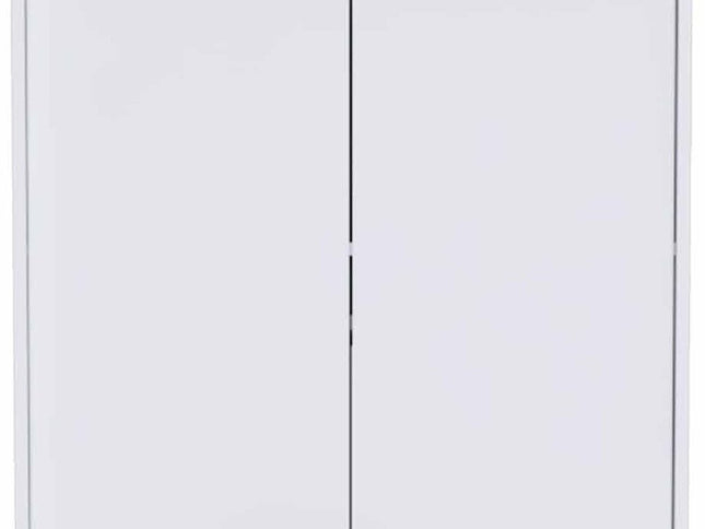 71" White Wood Two Door Single Drawer Combo Dresser