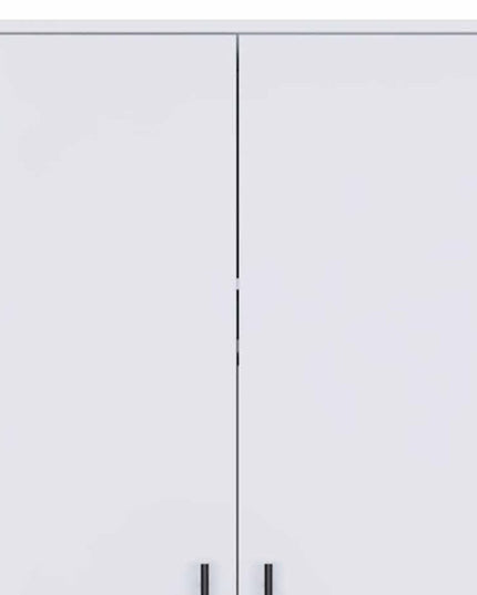 71" White Wood Two Door Single Drawer Combo Dresser