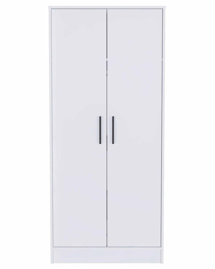 71" White Wood Two Door Single Drawer Combo Dresser