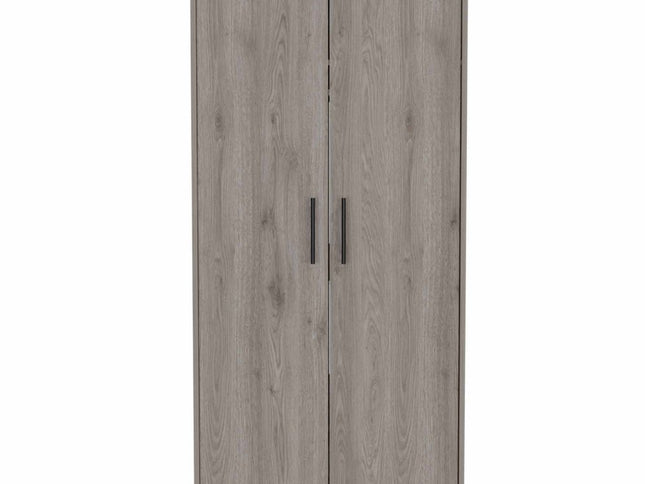 71" White Wood Two Door Single Drawer Combo Dresser