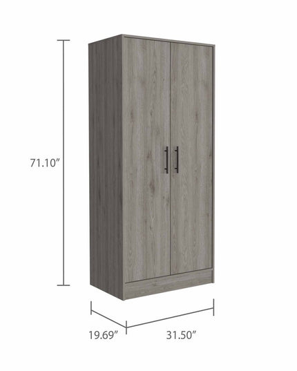 71" White Wood Two Door Single Drawer Combo Dresser