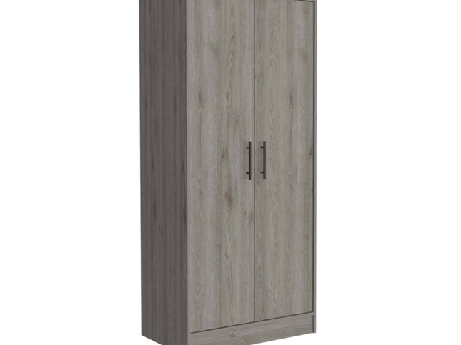 71" White Wood Two Door Single Drawer Combo Dresser