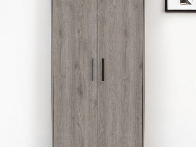 71" White Wood Two Door Single Drawer Combo Dresser