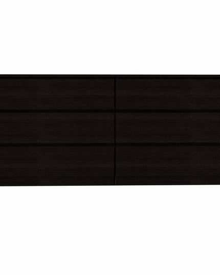 60" Black Six Drawer Double Dresser