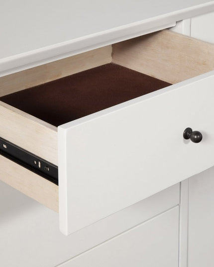 50" White Solid Wood Cabinet Enclosed Storage TV Stand