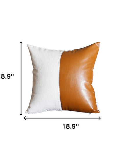 Vegan Faux Leather Detailed Throw Pillow Set of 4