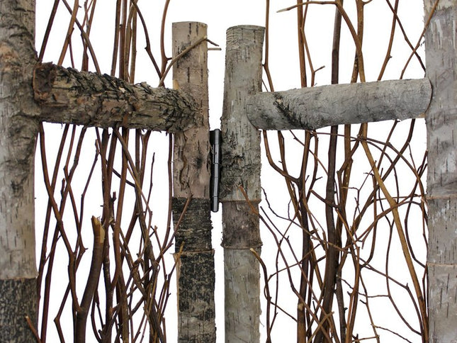 64" Brown Solid Wood Folding Four Panel Screen Room Divider