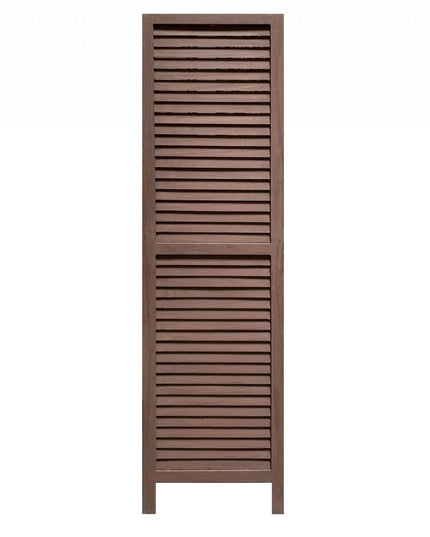 67" Brown Solid Wood Folding Three Panel Screen Room Divider