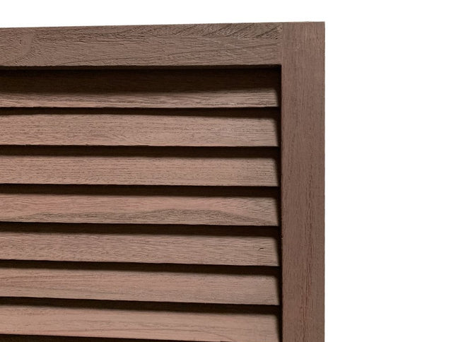 67" Brown Solid Wood Folding Three Panel Screen Room Divider