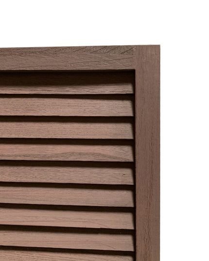 67" Brown Solid Wood Folding Three Panel Screen Room Divider