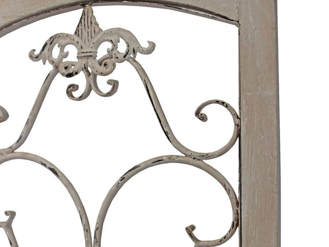 Romantic Whitewashed Scroll Three Panel Room Divider Screen