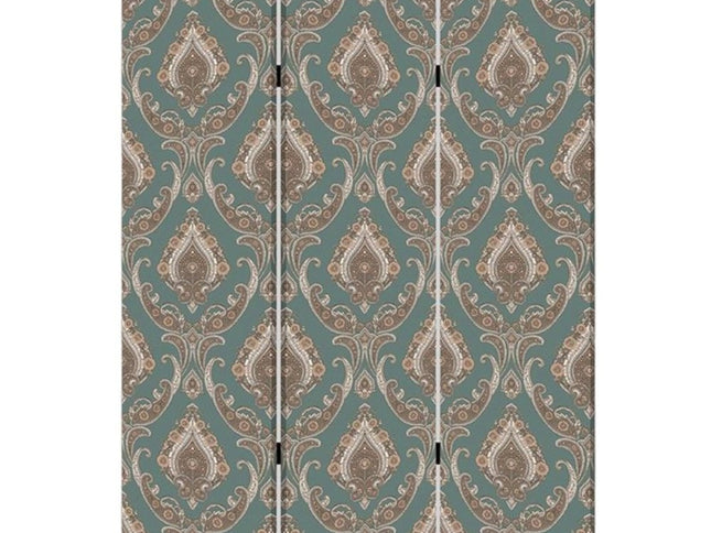 72" Green Folding Three Panel Screen Room Divider