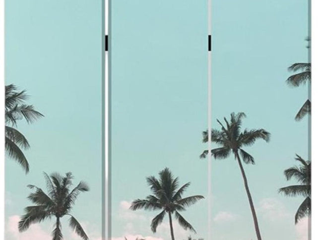 Tropical Palm Trees Room Three Panel Divider Screen