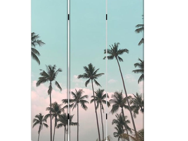 Tropical Palm Trees Room Three Panel Divider Screen