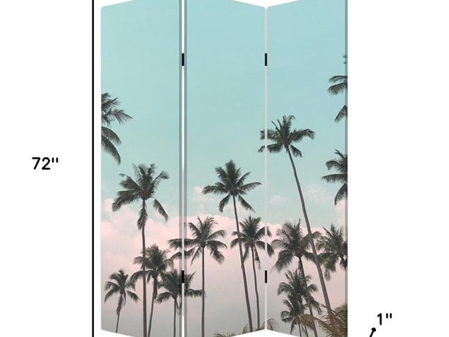 Tropical Palm Trees Room Three Panel Divider Screen