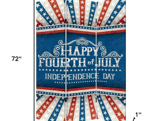 Happy 4th of July Three Panel Room Divider Screen