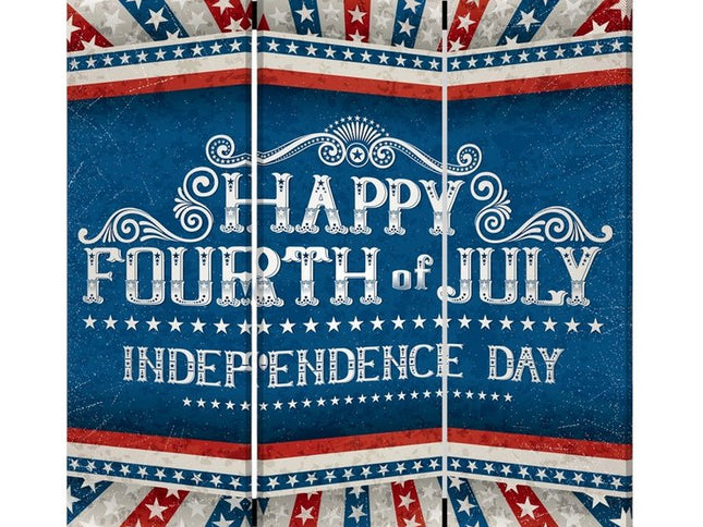 Happy 4th of July Three Panel Room Divider Screen