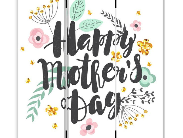 Sweet Floral Mother's Day Three Panel Room Divider Screen
