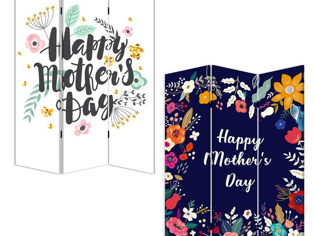 72" White Folding Three Panel Screen Room Divider