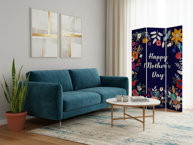 72" White Folding Three Panel Screen Room Divider