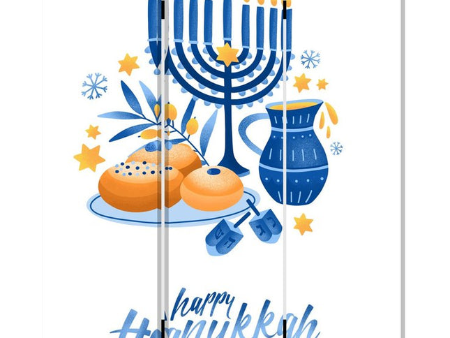 72" White Folding Three Panel Screen Room Divider