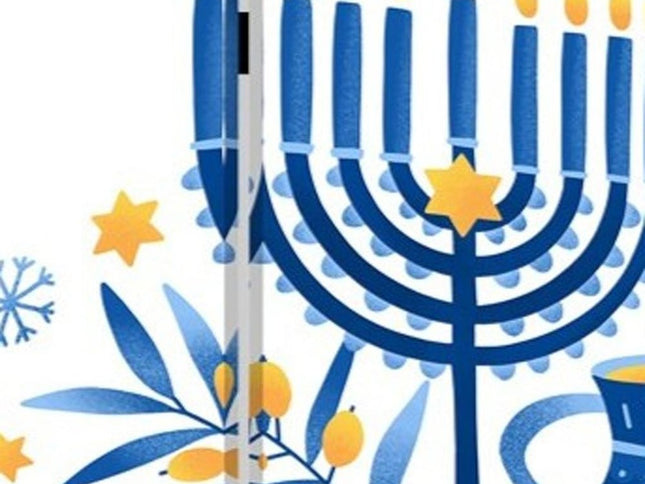 Celebratory Hanukkah Three Panel Room Divider Screen