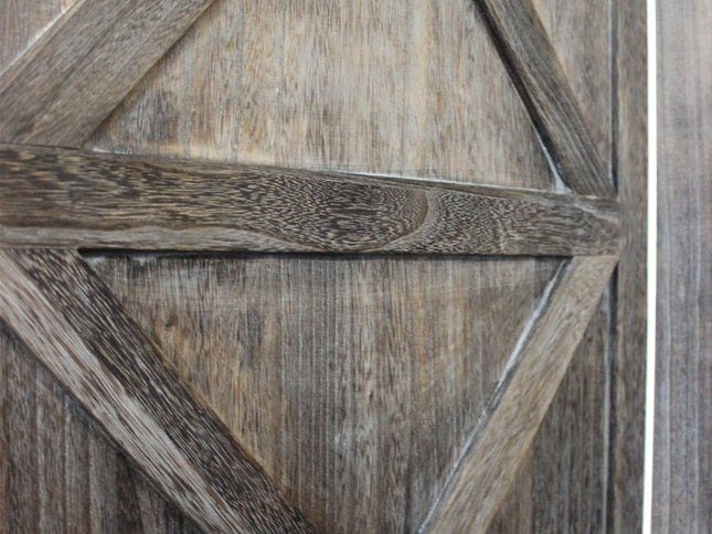 79" Brown Solid Wood Folding Four Panel Screen Room Divider