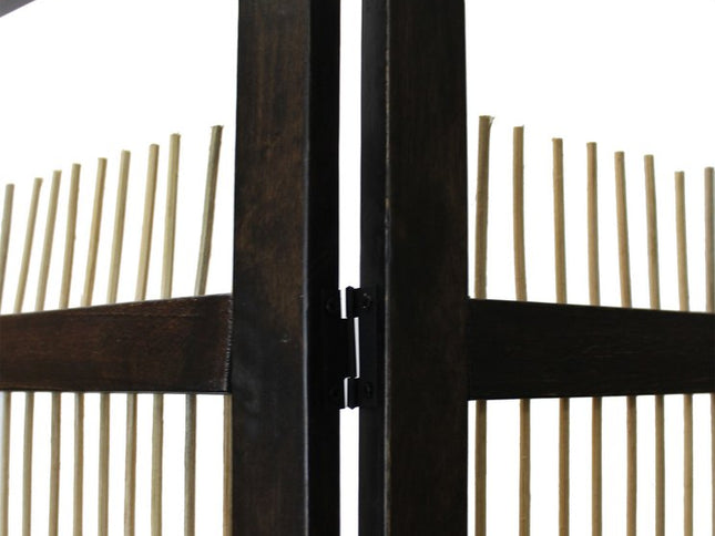 Light and Dark Rattan Three Panel Room Divider Screen