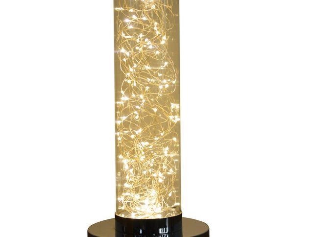 13" Silver Metal Column LED Table Lamp