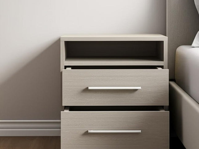 20" Wood Two Drawer Nightstand