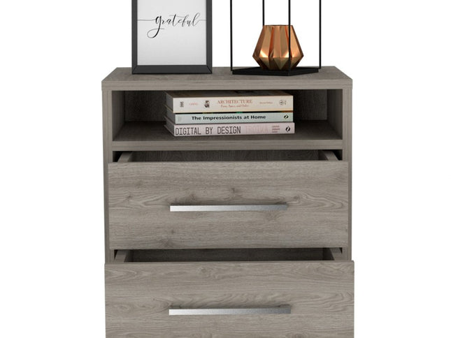 20" Wood Two Drawer Nightstand