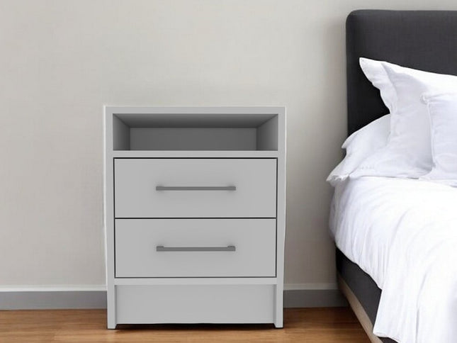 20" Wood Two Drawer Nightstand