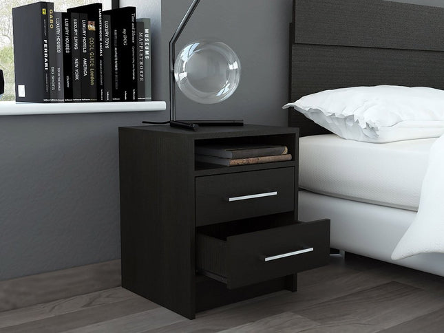 20" Wood Two Drawer Nightstand