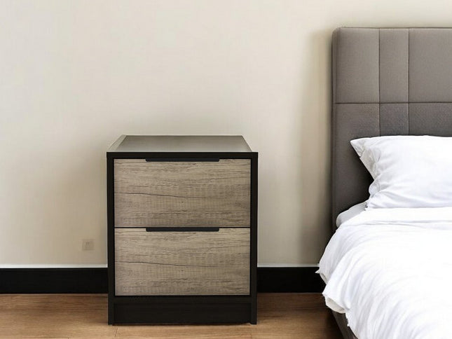 19" Wood Two Drawer Nightstand