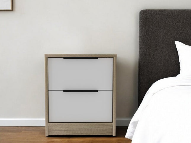 19" Wood Two Drawer Nightstand