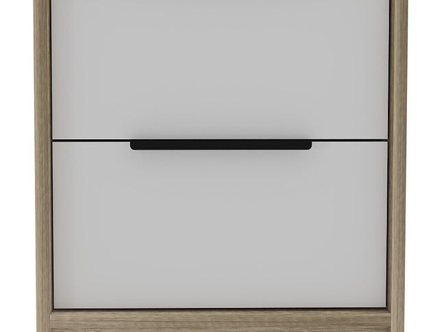 19" Wood Two Drawer Nightstand