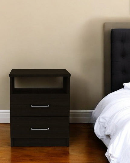 20" Wood Two Drawer Nightstand