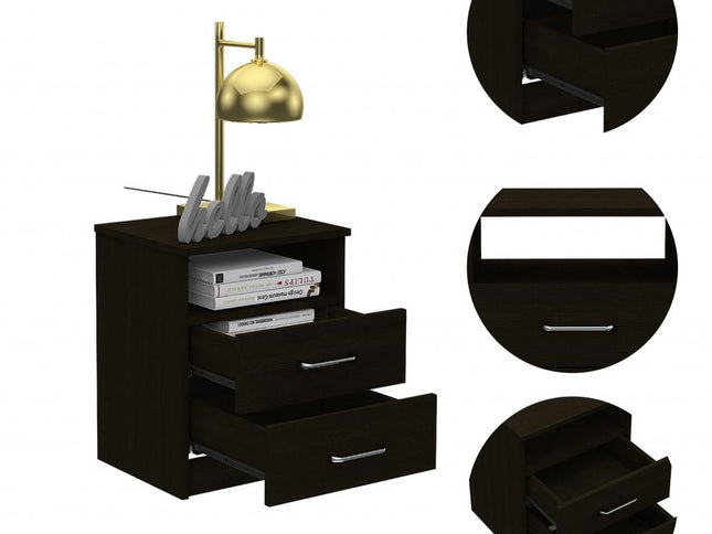 20" Wood Two Drawer Nightstand