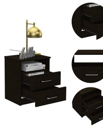 20" Wood Two Drawer Nightstand