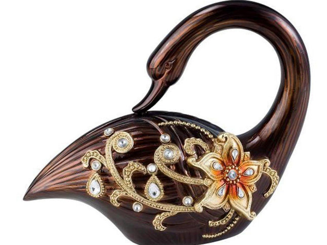 10" Bronze And Gold Polyresin Dove Statue Sculpture