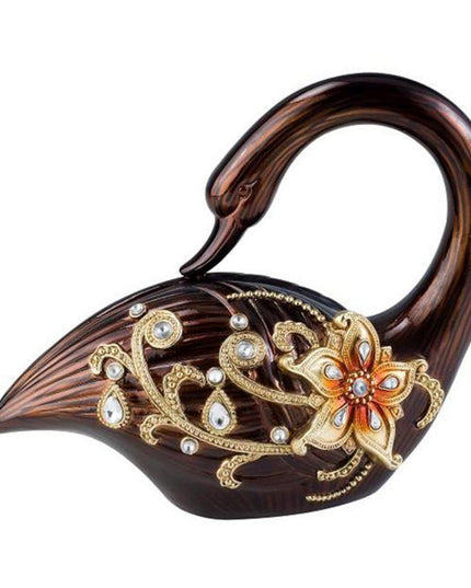 10" Bronze And Gold Polyresin Dove Statue Sculpture