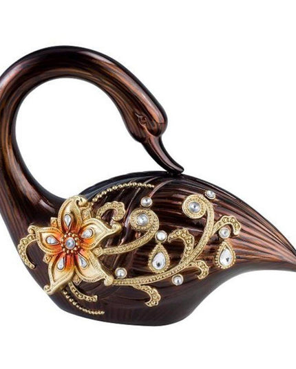 10" Bronze And Gold Polyresin Dove Statue Sculpture