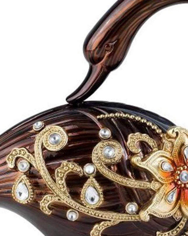 10" Bronze And Gold Polyresin Dove Statue Sculpture