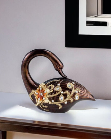 10" Bronze And Gold Polyresin Dove Statue Sculpture