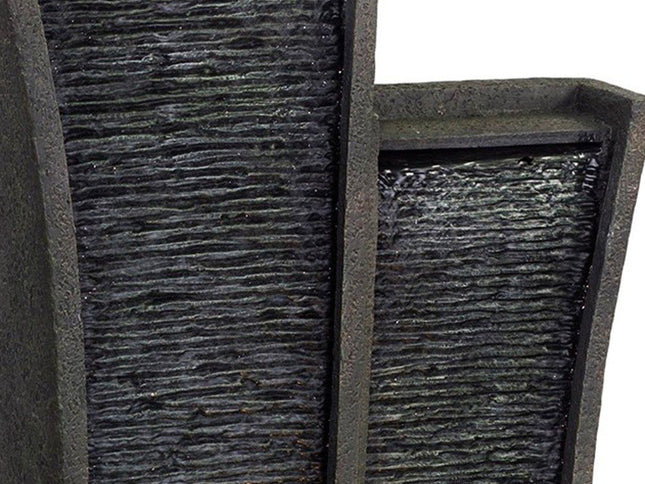 41" Grey Polyresin Tower Indoor Outdoor Tabletop Fountain